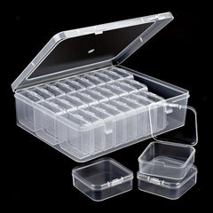 30 Compartment Clear Plastic Jewelry Organizer Case, Transparent Earring Storage Box with Removable Dividers, Compact Design for Travel and Vanity Display