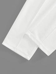 Men's Waffle Casual Suit Top Short Sleeve Turnover Collar Shirt Bottom Leisure Pants Comfortable and Clean Suitable for Spring and Summer Wear