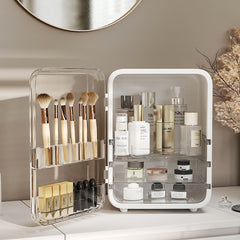 Multi-Function Make Up Case with Transparent Drawers, Plastic Jewelry Box, White Drawer-style Storage Box for Office, Bathroom, Dressing Table, Bedroom, Living Room, Desk, 25.5*20*36cm