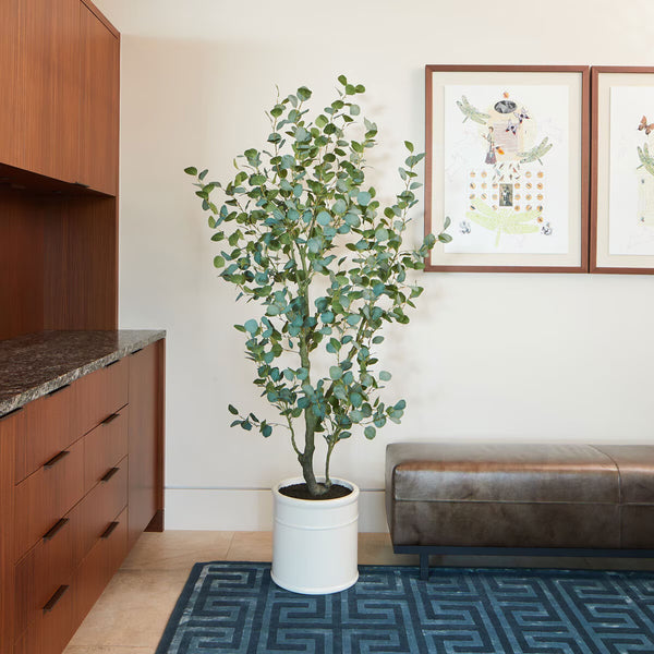 Artificial 6.5Ft Eucalyptus Tree in French Crock Planter
