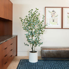 Artificial 6.5Ft Eucalyptus Tree in French Crock Planter