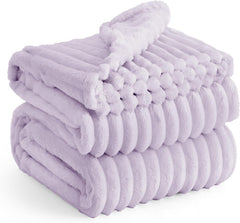 Bedsure Fleece Throw Blanket for Sofa - Fluffy Cosy Warm Blankets for Bed, Soft Cute Single Throw Gifts for Women and Girls, off White, 130X170 Cm