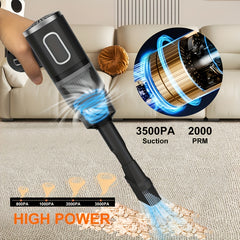 Newly Upgraded Model, Portable Cordless Handheld Vacuum Cleaner, Cyclone Suction Cordless Vacuum Cleaner, Large Suction USB Fast Charging with Seam Brush Computer Cleaning Head Multi-purpose. Suitable for Car/office/home, Labor Day Gift