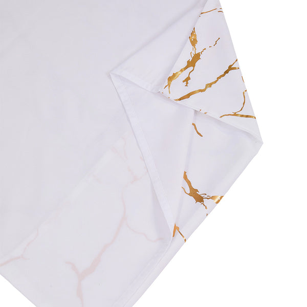 1set White Gilded Marble Pattern Duvet Cover Pillowcase Three-Piece Bedding Set with 2 Pillowcases for All Seasons and 1 Soft Duvet Cover Home Bedding Three-Piece Set
