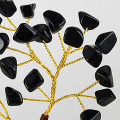 Black Tourmaline Crystal Tree of Life – Natural Healing Chakra Gemstone Tree for Protection, Powerful Positive Energy & Feng Shui Home Decor, Spiritual Gift for Women (Mini Crystal Guide Included)