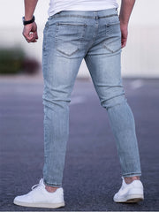 Geng Yuan Shi Selected Products - Men'S Tight Body Fit Casual Fashion Elastic Denim Pants