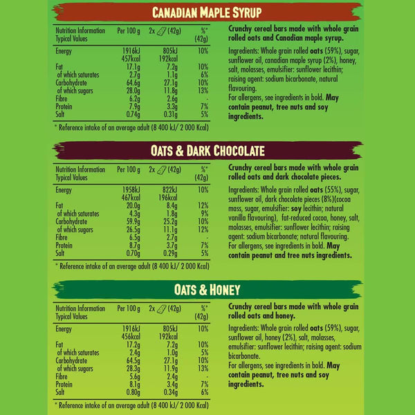 Nature Valley Crunchy Bars Variety Pack, 40 X 42G