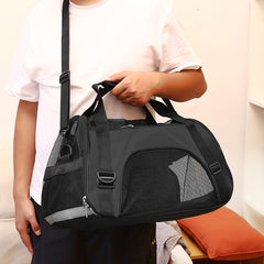 Portable Pet Carrier Backpack Carrying Mesh Pet Backpack Adjustable Shoulder Strap Small and Medium Cat Dog Rabbit Hamster Backpack Functional Foldable One Shoulder Crossbody Mesh Pocket Strap Suitable for Hiking and Traveling 60*38*30cm