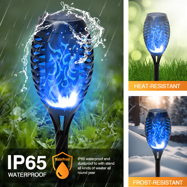 6/8/12pcs Solar Torch Lights Outdoor, Light with Vivid Dancing Flickering Flames for Landscape Garden Pathway, Auto On/Off, for Christmas Decor, Ideal for Christmas Gift
