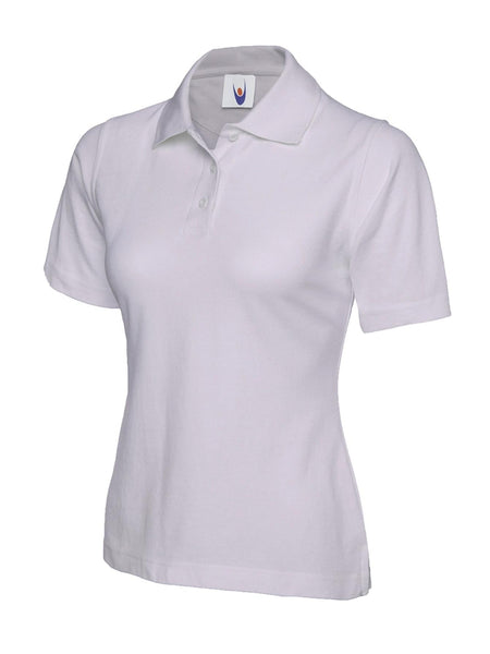 Uneek Clothing UC106 Women's Classic Short-Sleeved Poloshirt - Uniform, Casual or Office Wear | 50/50 Cotton Polyester | Plain Tee Top for Ladies, Side Vents
