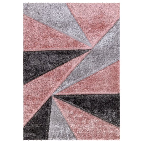 Luxury Soft Shaggy Area Rug – Modern Non-Shedding Geometric Triangles Design, High-Pile Plush Living Room Carpets, Large Thick Rug for Bedroom, Kitchen, Lounge & Home Décor – Contemporary Floor Rug & Mats