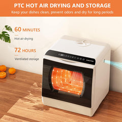 Karlxtom Table Top Dishwasher 6 Programs Mini Dishwasher with Touch Control, Auto-Drying, Baby Care & Fruit Wash, Perfect for Small Families, Couples