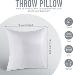 Utopia Bedding Cushion Inner Pads (Pack of 2), 45 X 45 Cm (18 X 18 Inches) Cushion Stuffer Inserts, Hollowfibre Pillows (White)
