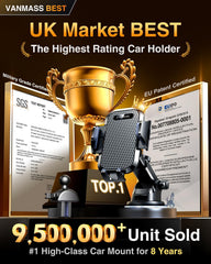 VANMASS 【New Upgrade BEST】 Car Phone Holder 【Ultimate Version True Military-Grade】 Mobile Cell Mount Windscreen Dashboard Vent Van Automobile Cradle for Iphone 16 15 14 13 Samsung All Smartphones