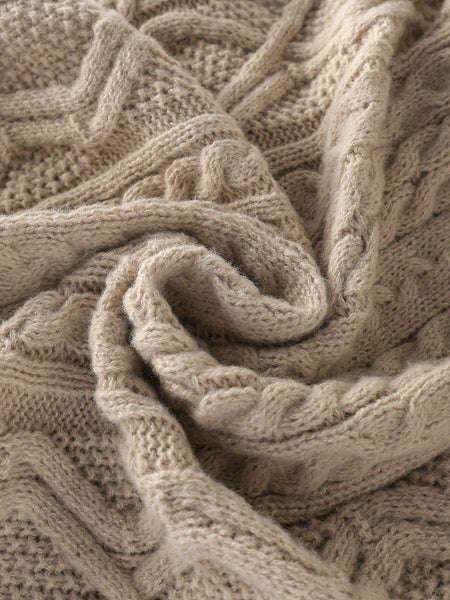 2025 Winter American Stand-Up Collar Half-Zip Knit Aran Sweater Mr. Pony Knitwear Pullover Card