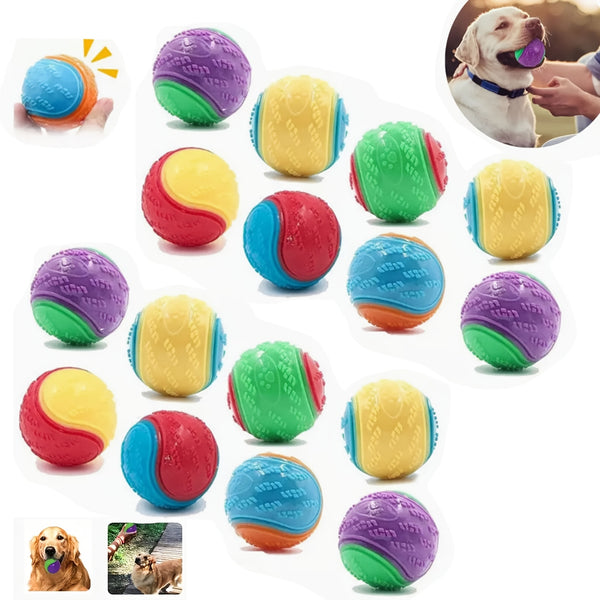 16pcs Squeaky Dog Balls, Indestructible Dog Ball, Durable Squeaky Set for Dogs Training, Teeth Cleaning Puppy Chew Interactive Toys