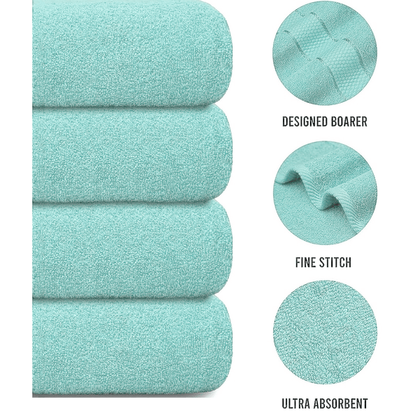 4 X Large Jumbo Bath Towels 100% Egyptian Cotton -75 x 150 cm- Soft Quick Dry Hotel Spa Big Bathroom Towels Set
