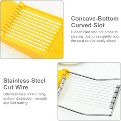 Upgrade Hand Luncheon Meat Slicer, Manual Egg Cutter, Multi-Purpose Kitchen Tool for, Cheese Bananas, Avocados, Vegetables Dishwasher Safe, Rust-Resistant (yellow, 10-Wire)