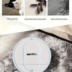 3-in-1 Robot Vacuum Cleaner | 4, 000 Pa Powerful Suction, Up to 90mins Runtime, Low Noise, Suitable for Hard Floors, Flatmarble Tiles, and Wood Floors | USB Charging, Hair Anti-Tangling, Blow and Suction Integrated, Crash Protection