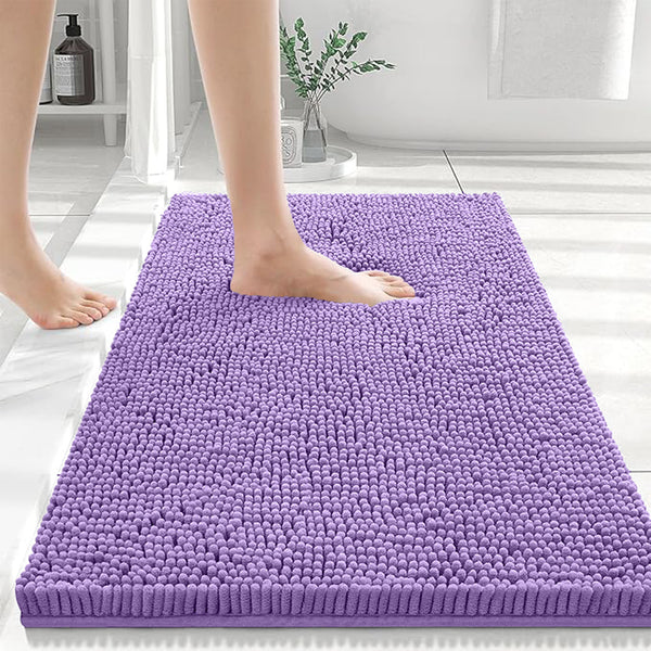 1pc Soft Chenille Bath Mat – Durable Chenille Rug with Non-Slip Backing, Stylish Bathroom Rug, Machine Washable Bath Mat, Non-Slip Area Rug for Shower Room & Home Use