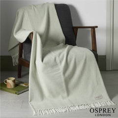 Osprey London Grey Herringbone Fringed Throw, 140 X 190 Cm