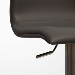 Peressini Rio Grey Faux Leather Gas Lift Bar Stool