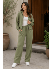 Women'S Soft Touch Tracksuit Set, Zip Up Hooded Jacket & Joggers, Casual 2pcs Lounge Wear Co Ord Outfit, Casual and Sports Wear, Gym Wear Street Wear