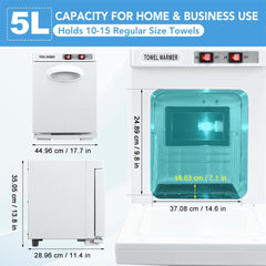 5L Hot Towel Warmer, Hot Towel Cabinet, Disinfection Towel Warmer, 176°F Professional Sterilizer Box, for Massage Salon, Bathroom, Spa, Home, Office, Gym, Barber, Beauty