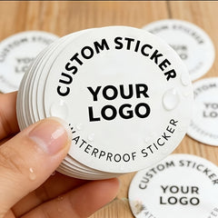 50/100pcs Personalized Custom Stickers Suitable for Various Occasions - /Small Round Labels with Self-Defined Photos/Logos/Text, Glossy Synthetic Paper Suitable for Wedding Invitations, Birthday Party Decorations, Thank You Gifts