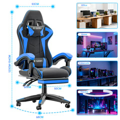 GartistGo Gaming Chair With footrest,Computer Chairs with Lumbar Cushion + Headrest, Height-Adjustable Office Chair for Adults, Girls, Boys