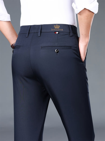 2 Men'S Professional Business Suit Pants, Elastic, Wrinkle-Resistant, Non-Ironing, Formal Pants, Casual Trousers, Loose And Versatile Casual Straight-Leg Suit Pants for Office Workers