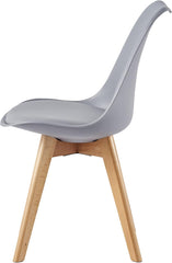 mcc direct 1Pcs Dining Chair Wooden Legs Soft Cushion Pad Stylish DELUXE Retro Lounge Dining Office EVA