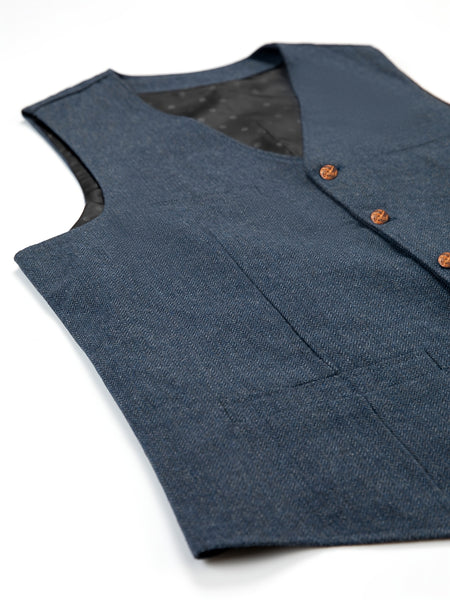 Men'S Vest Wool Blend Herringbone Vintage Men'S Fashion Vest, Groom Best Man Formal Wedding Party Casual Vest