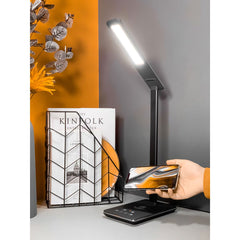 Touchdown LED Lamp with Wireless Charging Black