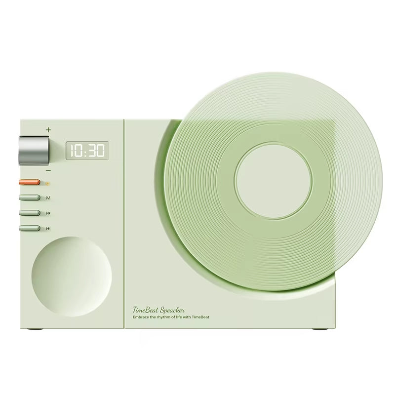 Time Vinyl Record Player Retro Bluetooth Stereo Speakers Small Wireless Clock High Quality Home CD Player