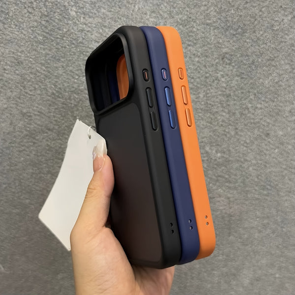 Phone Case - Luxury Matte Orange Shockproof Case for Iphone 17 Pro Max 17 Pro Transparent Back Cover Anti-Scratch Protective Phone Case