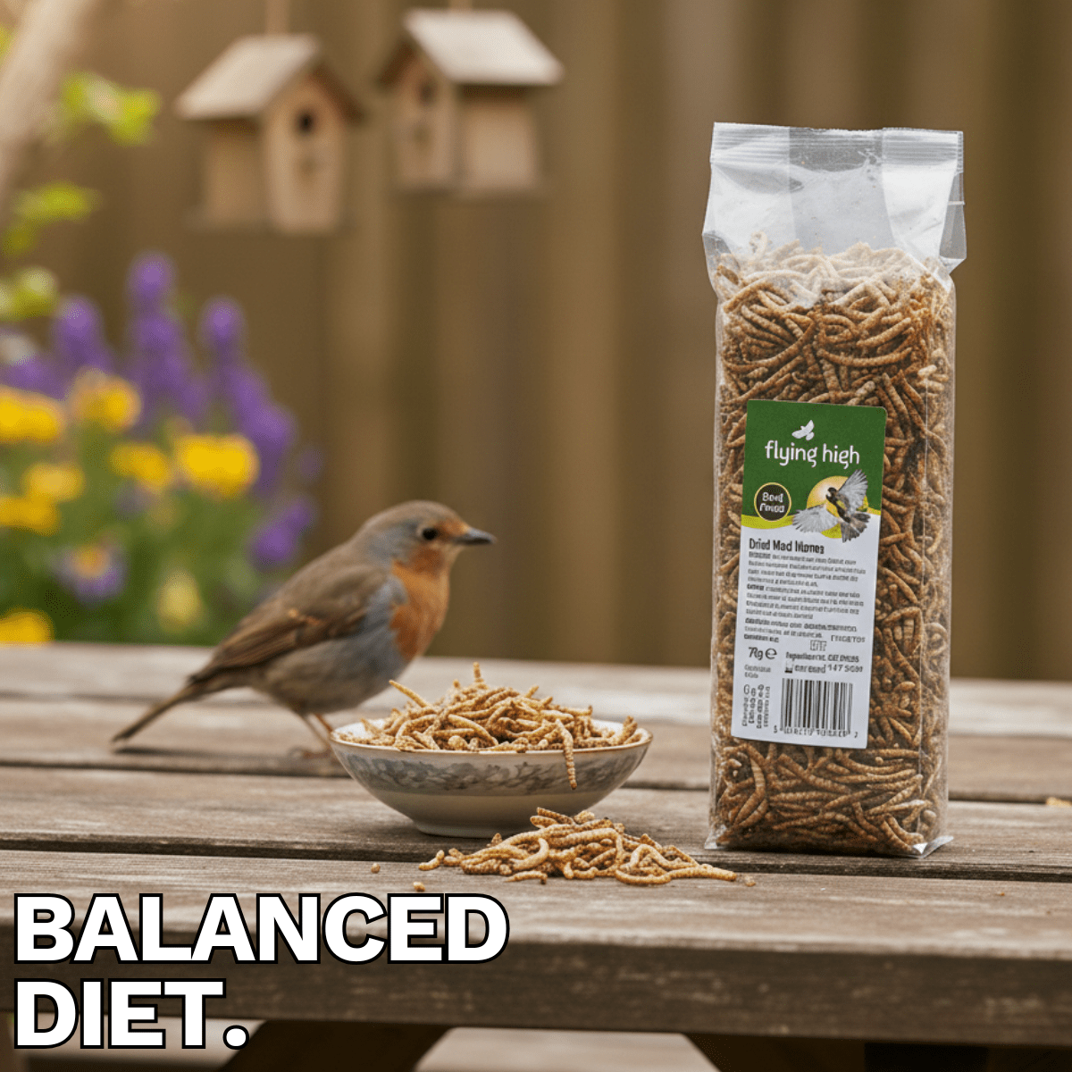 Dried Mealworms for Wild Birds 75g | High Protein Natural Insect Feed | Premium Energy-Rich Bird Food for Garden & Outdoor Birds