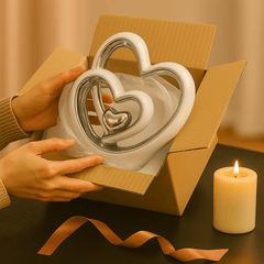 25.5cm Silver Heart Statue – Modern Ceramic Heart Ornament & Decorative Sculpture for Home, Shelf & Table Décor | Elegant Gift for Weddings, Anniversaries & Housewarmings