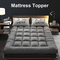 1pc Hotel Quality Mattress Topper 10cm Thick - Ultra-Soft Microfiber, Anti-Shift & Even Weight Distribution, UK Bed Sizes Single/Double/King/Super King, Grey