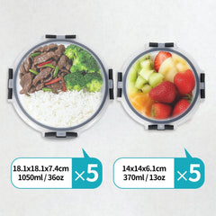 Food container, 10 pack glass container, sealed box, 2 sizes, reusable