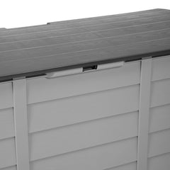 290L Lockable Waterproof Storage Box – Heavy-Duty Outdoor Deck Chest with Wheels Garden & Patio Recycling Bin Organizer for Tools, Cushions (112*49*54cm)