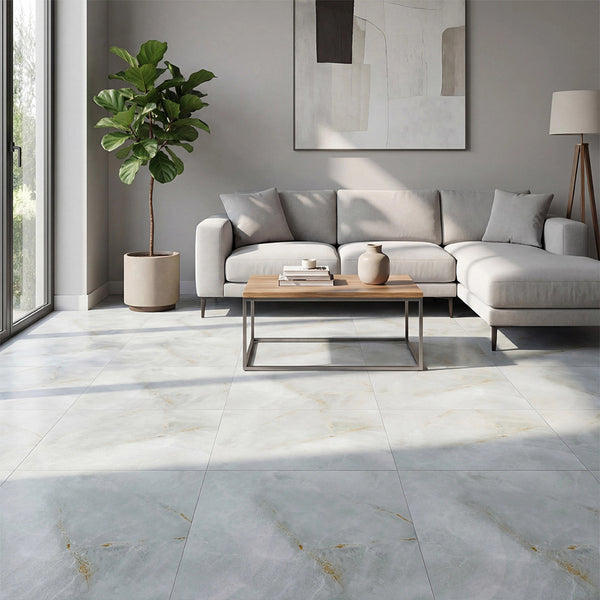 Marble Floor Tiles Self Adhesive, Vinyl Flooring Peel and Stick Floor Tiles Waterproof for Kitchen Living Room and Bathroom DIY Flooring 30x30cm 12pcs (1.08㎡)
