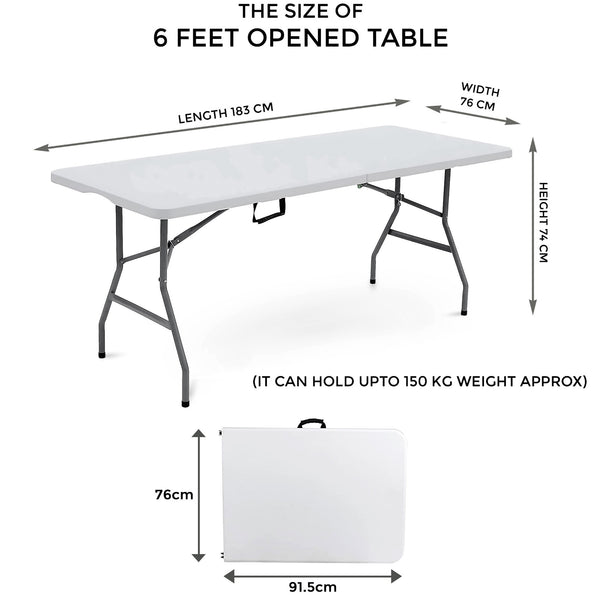 1.8M 6ft Heavy Duty Folding Table for Catering Camping Table Trestle for BBQ Picnic Party