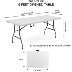 1.8M 6ft Heavy Duty Folding Table for Catering Camping Table Trestle for BBQ Picnic Party