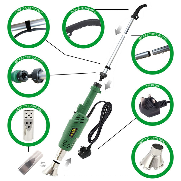Taylor & Brown 2000W Electric Weed Killer Burner Wand – High-Temperature Thermal Weeding Stick for Garden, Patio & Driveway