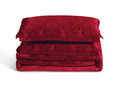 3 Piece Velvet Quilted Bedspread Set Jacquard Damask Bed Cover with Pillow Shams | Luxury Soft Polyester Bedspread for Double King Super King Beds | Modern Elegant Bedroom Bedding Set