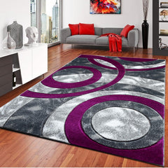 1pc Shaggy Rug – Retro Circle Pattern Dense-Pile Design – Super Soft, Non-Shed, Durable – Ideal for Bedroom, Living Room, Kitchen & Indoor Flooring