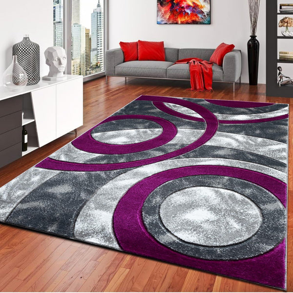 1pc Shaggy Rug – Retro Circle Pattern Dense-Pile Design – Super Soft, Non-Shed, Durable – Ideal for Bedroom, Living Room, Kitchen & Indoor Flooring