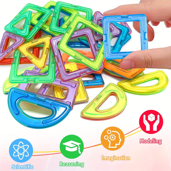 DIY Magnetic Building Blocks, Large STEM Construction Toy Set