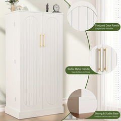 Freestanding Kitchen Pantry Storage Cabinet, White, Adjustable Shelves, 3-Level Design, 60cm W x 40cm D x 120cm H, Easy Assembly, Spacious Storage for Kitchen, Home Office, Bedroom, Bathroom